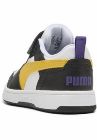 Puma - Dziecięce sneakersy PUMA Rebound V6 Lo PUMA Black Yellow Sizzle White. Kolor: biały, czarny, żółty, wielokolorowy