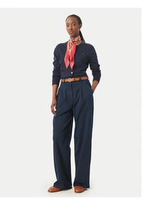 Tommy Jeans Spodnie materiałowe DW0DW21698 Granatowy Wide Leg. Kolor: niebieski. Materiał: bawełna #3