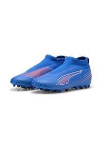 Puma - Młodzieżowe buty piłkarskie ULTRA 6 MATCH+ MG bez sznurowadeł PUMA. Kolor: czerwony, niebieski, wielokolorowy, biały. Szerokość cholewki: normalna. Sport: piłka nożna