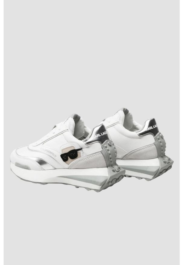 Karl Lagerfeld - KARL LAGERFELD Białe buty Zone Ikon Lo Runner. Kolor: biały. Materiał: skóra