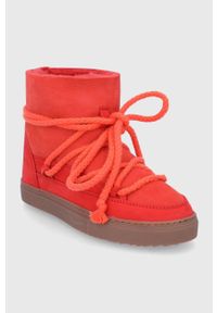 Inuikii Śniegowce zamszowe kolor czerwony. Nosek buta: okrągły. Zapięcie: sznurówki. Kolor: czerwony. Materiał: nubuk, zamsz #2