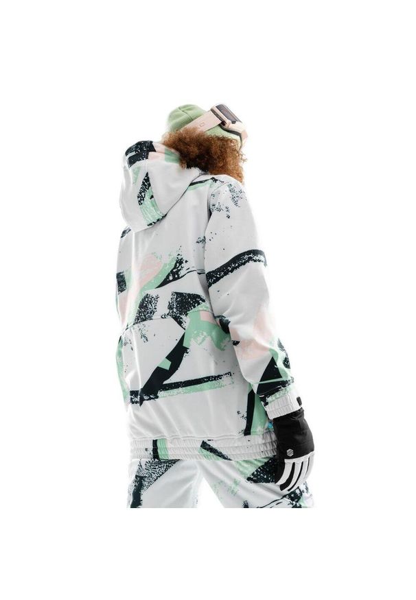 SIROKO - Kurtka snowboardowa damska W1-W Delirium. Kolor: biały. Materiał: materiał, softshell. Sport: snowboard