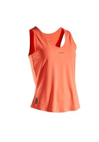ARTENGO - Koszulka na ramiączka tenis TK dry 100 damska. Kolor: czerwony, różowy, wielokolorowy. Materiał: poliester, materiał, elastan. Długość rękawa: na ramiączkach. Długość: krótkie