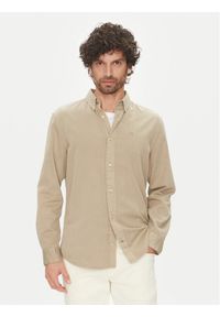 Calvin Klein Koszula K10K114200 Beżowy Comfort Fit. Kolor: beżowy. Materiał: bawełna
