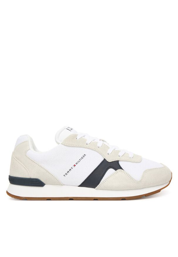 TOMMY HILFIGER - Tommy Hilfiger Sneakersy Runner Icon Mix FM0FM05679 Écru. Materiał: zamsz, skóra