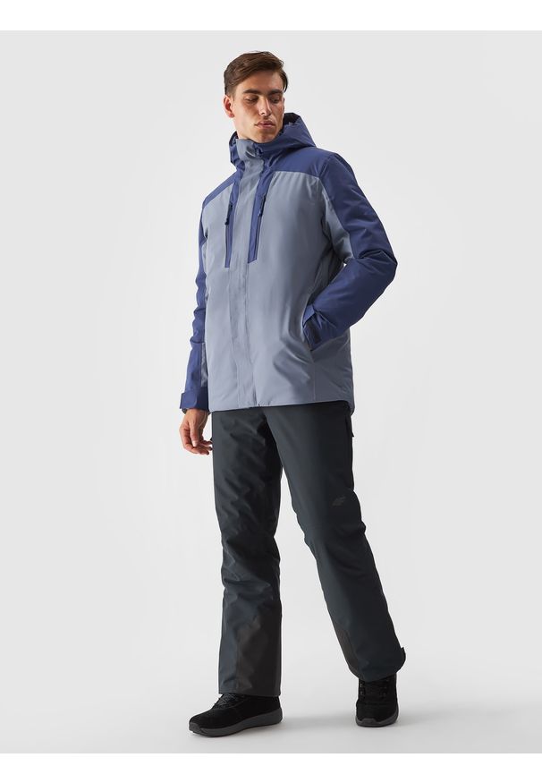 4f - 4F Kurtka narciarska membrana 10000 męska - granatowa XXL. Okazja: na co dzień. Typ kołnierza: kaptur. Kolor: niebieski. Materiał: poliester, dzianina, materiał, tkanina. Wzór: gładki. Sezon: zima. Styl: klasyczny, casual, sportowy