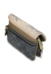 Granatowa Kompaktowa Portmonetka Damska Anekke. Kolor: niebieski. Materiał: materiał. Wzór: aplikacja #5