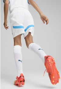 Puma - Spodenki meczowe dla dzieci OM 2024/25. Kolor: biały, wielokolorowy, niebieski. Styl: młodzieżowy
