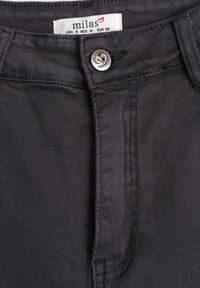 Renee - Ciemnoszare Jeansy High Waist z Szerokimi Nogawkami Vetimira. Okazja: na co dzień. Stan: podwyższony. Kolor: szary. Styl: casual #2