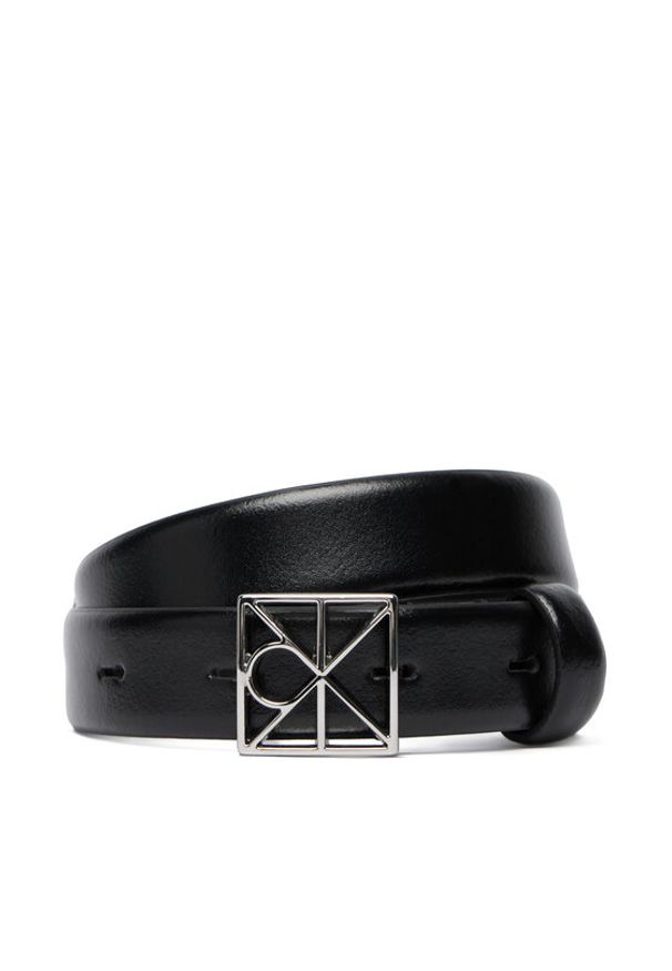 Calvin Klein Pasek Damski Emblem Buckle 25Mm Fixed Smooth LV04F7072G Czarny. Kolor: czarny. Materiał: skóra