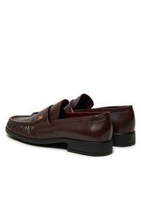 TOMMY HILFIGER - Tommy Hilfiger Lordsy Loafer Soft Nappa Pleated Toe FW0FW08362 Bordowy. Kolor: czerwony. Materiał: skóra #4