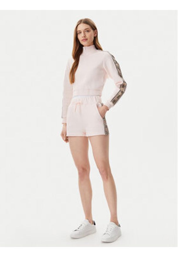 Guess Bluza V3RQ12 KB3P2 Różowy Regular Fit. Kolor: różowy. Materiał: syntetyk, bawełna