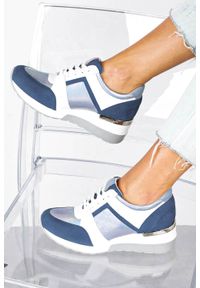 Kati - niebieskie sneakersy kati buty sportowe sznurowane 7049. Kolor: niebieski #1