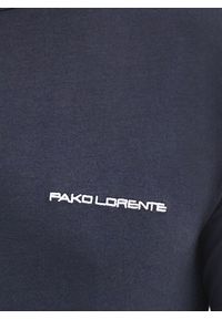 Pako Lorente - PAKO LORENTE – Granatowy t-shirt męski. Kolor: biały, niebieski, czarny. Materiał: bawełna