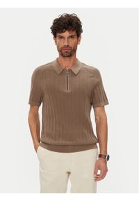 Michael Kors Polo CT560GT469 Brązowy Regular Fit. Typ kołnierza: polo. Kolor: brązowy. Materiał: bawełna #1
