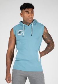 GORILLA WEAR - Oswego S Z kapturem Koszulka - Niebieski. Typ kołnierza: kaptur. Kolor: niebieski. Długość rękawa: bez rękawów
