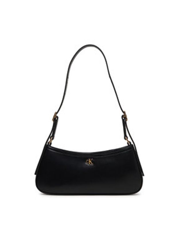 Calvin Klein Torebka Ck Small Shoulder Bag LV04F3170G Czarny. Kolor: czarny. Materiał: skórzane