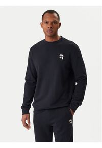 Karl Lagerfeld - KARL LAGERFELD Bluza 705710 561900 Granatowy Regular Fit. Typ kołnierza: dekolt w karo. Kolor: niebieski. Materiał: bawełna #1