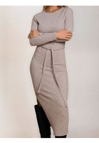 Sinsay - Sukienka maxi dresowa - beżowy. Kolor: beżowy. Materiał: dresówka. Długość: maxi #1