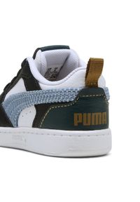 Puma - Sneakersy dla małych dzieci Rebound V6 Low Run Fun PUMA. Kolor: czarny, zielony, niebieski, wielokolorowy. Sezon: lato. Sport: bieganie