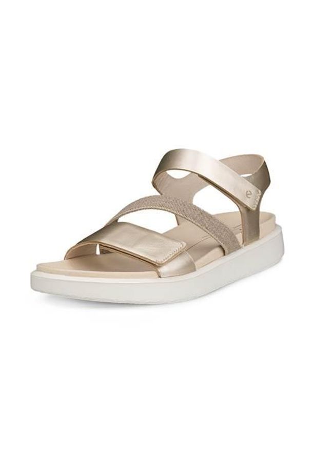 ecco - Buty eleganckie damskie Ecco Sandale Flowt. Kolor: żółty. Materiał: skóra