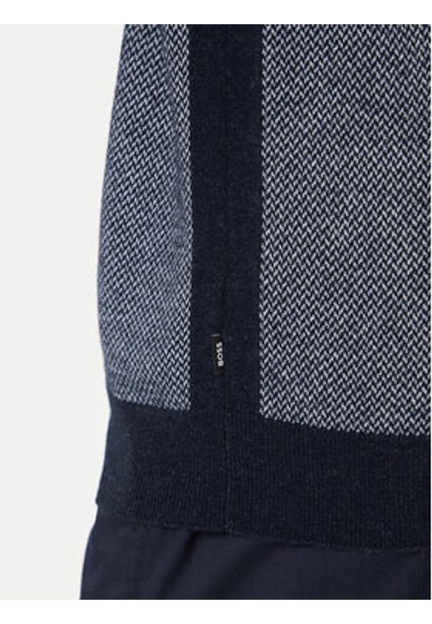 BOSS Sweter H-Hestro 50549986 Granatowy Regular Fit. Kolor: niebieski. Materiał: wełna