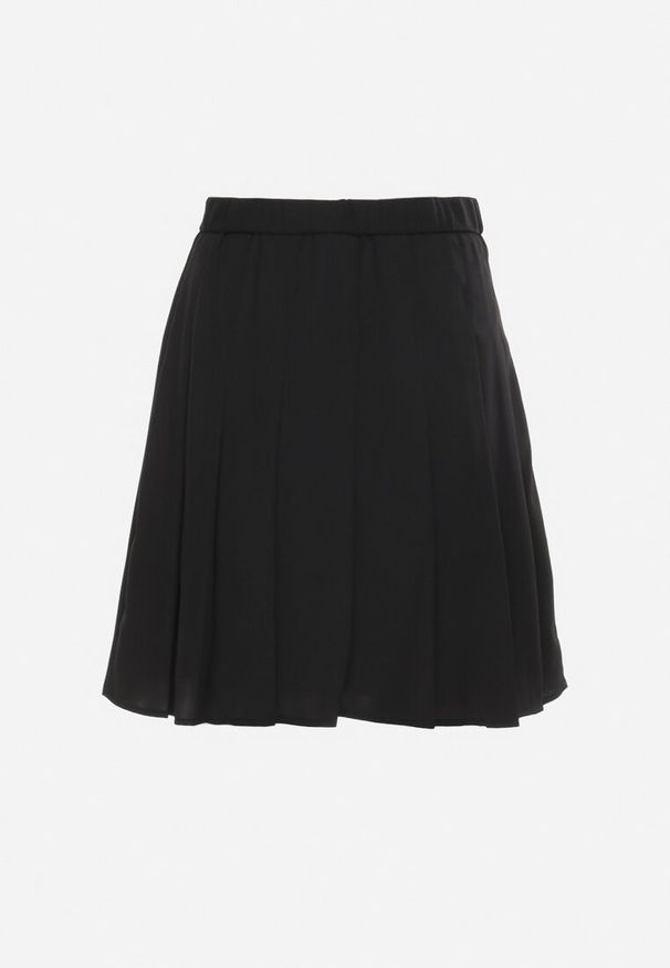 Born2be - Czarna Spódnica z Zakładkami Zapinana na Ukryty z Boku Suwak Ricercara. Okazja: na co dzień. Kolor: czarny. Styl: klasyczny, elegancki, casual