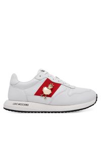 Love Moschino - LOVE MOSCHINO Sneakersy JA15373G1MIAL10A Biały. Kolor: biały. Materiał: skóra