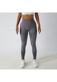 Intica - Legginsy treningowe modelujące sylwetkę z wysokim stanem Gulli. Stan: podwyższony. Kolor: szary. Materiał: tkanina. Sport: fitness