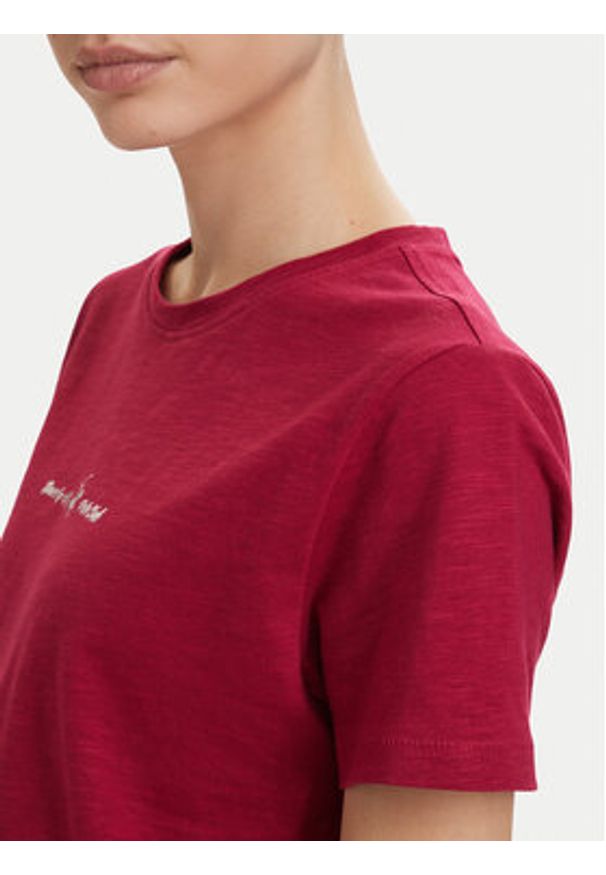 Beverly Hills Polo Club T-Shirt P-SS26W-TS6510 Bordowy Regular Fit. Typ kołnierza: polo. Kolor: czerwony. Materiał: bawełna