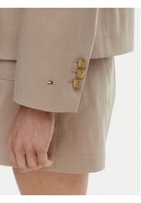 TOMMY HILFIGER - Tommy Hilfiger Marynarka WW0WW47179 Beżowy Slim Fit. Kolor: beżowy. Materiał: bawełna #3