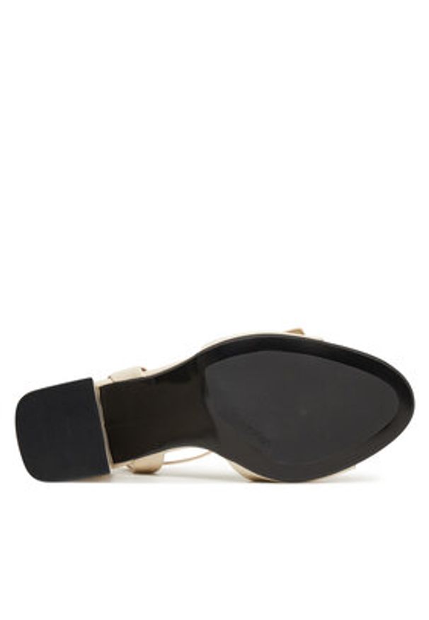 Calvin Klein Sandały Heel Sandal 85 W/Ck Hw - Lth HW0HW02485 Écru. Materiał: skóra