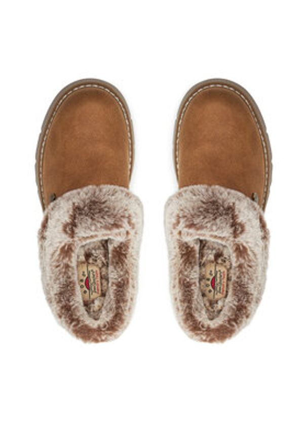 skechers - Skechers Kapcie 114762/CSNT Brązowy. Kolor: brązowy. Materiał: skóra