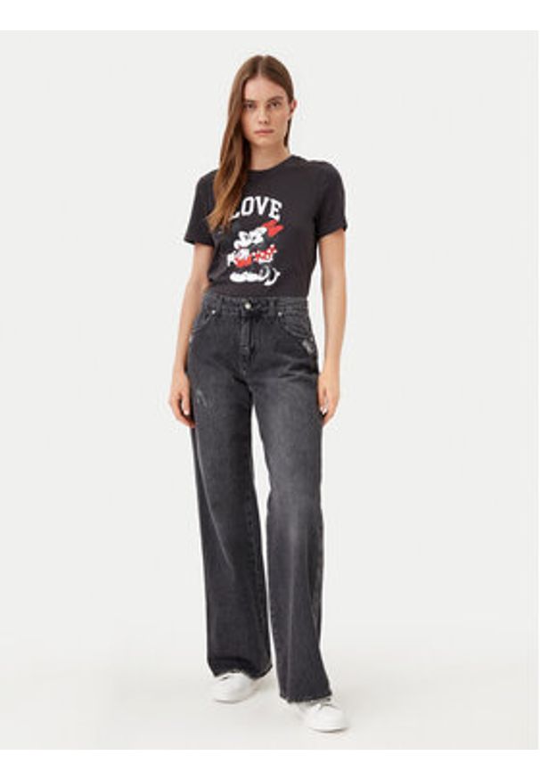 only - ONLY T-Shirt Mickey 15317991 Czarny Regular Fit. Kolor: czarny. Materiał: bawełna