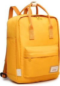 Kono Musztardowy plecak vintage damski KN03. Kolor: żółty. Styl: vintage #1