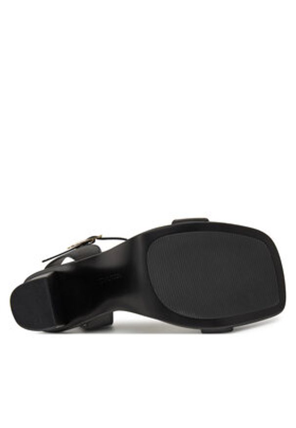 TOMMY HILFIGER - Tommy Hilfiger Sandały High Heel Leather Sandal FW0FW08534 Czarny. Kolor: czarny. Materiał: skóra