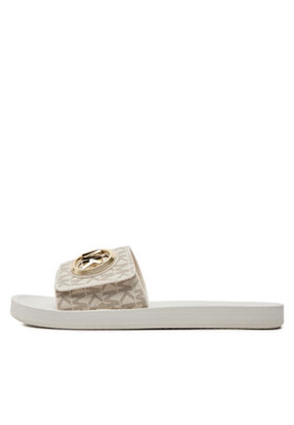 MICHAEL Michael Kors Klapki Mk Charm Slide 40R4MKFA1B Écru. Materiał: skóra