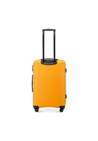 Wittchen - Średnia walizka z ABS-u z geometrycznym tłoczeniem pomarańczowa. Kolor: pomarańczowy. Materiał: poliester. Wzór: geometria