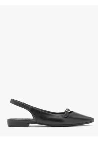 Ryłko - Czarne baleriny slingback. Zapięcie: pasek. Kolor: czarny. Materiał: skóra. Szerokość cholewki: normalna. Styl: street #1