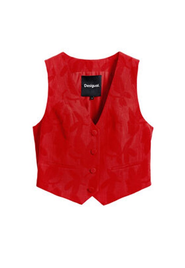 Desigual Kamizelka Portland 25SWEW24 Czerwony Regular Fit. Kolor: czerwony. Materiał: bawełna