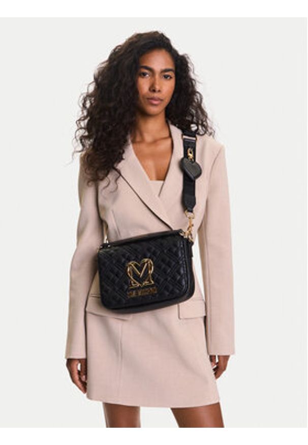 Love Moschino - LOVE MOSCHINO Torebka JC4302PP0MK1200A Czarny. Kolor: czarny. Materiał: skórzane