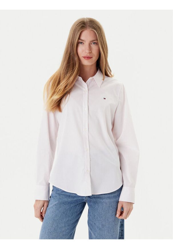TOMMY HILFIGER - Tommy Hilfiger Koszula Ess WW0WW47169 Różowy Regular Fit. Kolor: różowy. Materiał: bawełna