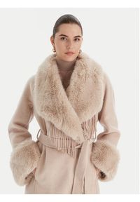 Marciano Guess Płaszcz wełniany 5BGL46 7125A Beżowy Regular Fit. Kolor: beżowy. Materiał: wełna