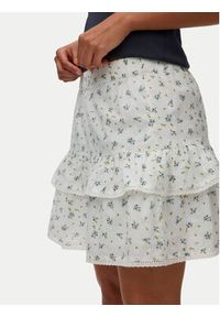 Vero Moda Spódnica mini Trine 10342736 Biały Regular Fit. Kolor: biały. Materiał: bawełna #3
