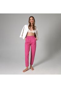 Sinsay - Jeansy paperbag high waist - Różowy. Stan: podwyższony. Kolor: różowy #1