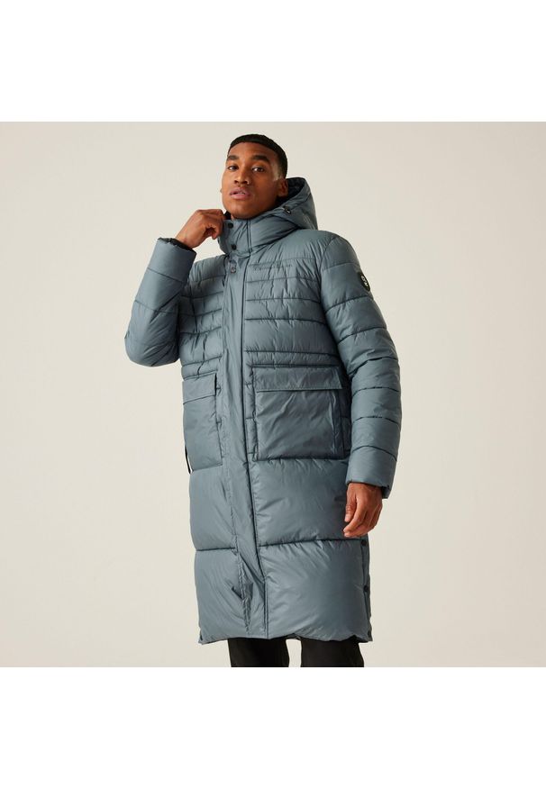 Kurtka z kapturem Regatta Christian Lacroix Collongues. Typ kołnierza: kaptur. Kolor: szary, niebieski, wielokolorowy, czarny. Materiał: puch. Sport: turystyka piesza