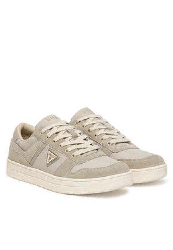 Guess Sneakersy FMJUDD LEA12 Beżowy. Kolor: beżowy. Materiał: skóra, zamsz