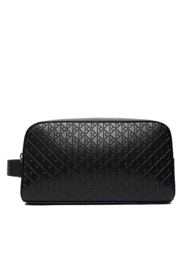 Calvin Klein Kosmetyczka Embossed Emblem Washbag LV04D1146G Czarny. Kolor: czarny. Materiał: skóra