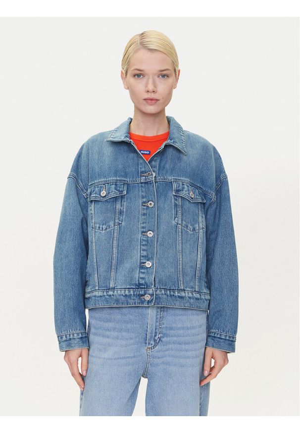 Hugo - HUGO Kurtka jeansowa Lou 50541559 Niebieski Regular Fit. Kolor: niebieski. Materiał: bawełna