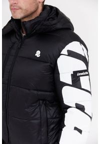 Invicta - INVICTA Czarna kurtka puchowa męska z dużym logo. Kolor: czarny. Materiał: puch #3